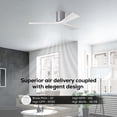 thumbnail image 4 of Matthews Fan Company IR3H-BN-MWH-60 Irene 60" Brushed Nickel Hugger Ceiling Fan with 3 Matte White Blades, Remote and Wall Control, Indoor/Outdoor Damp Rated, 4 of 6