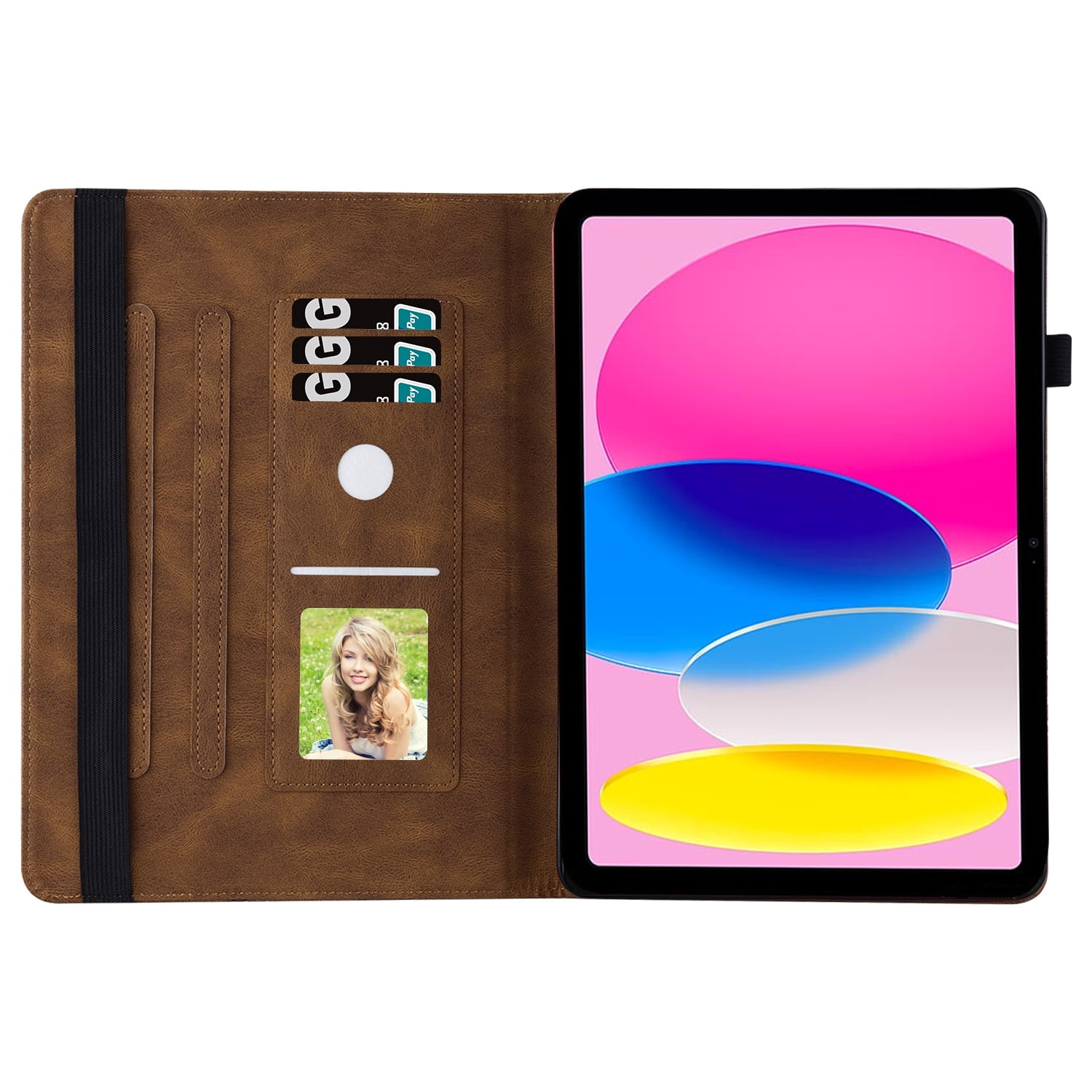 TECH CIRCLE iPad Case for iPad 10th Generation 2022, Slim Folio Stand Butterfly Embossed PU Leather Magnetic Wallet Cover with Pencil Holder & Elastic Strap for iPad 10th Generation 10.9" 2022,Brown