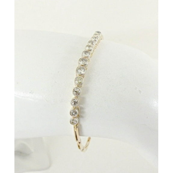 3MM Diamond Tennis Bracelet Lab Created 4Ct Round Cut Women's 14K Yellow Gold Plated
