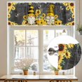 thumbnail image 7 of Sunflower Kitchen Valances for Windows Farmhouse Bee Gnome Black Rod Pocket Curtain Valances for Living Room Bedroom Cafe Window Treatment, 1 Panel, 60x18 Inch, 7 of 7