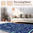 thumbnail image 2 of ODIKA 6' x 9' Machine Washable Non-Slip Area Rug, Art Nouveau Leaf High Traffic Rug, Blue, 286996, 2 of 7