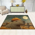 thumbnail image 3 of Non-Slip Area Rug 63x48in Indoor Washable Floor Mats Carpet Printed for Living Room, Bedroom, Home Decor Capybara with A Pumpkin, 3 of 7