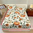 thumbnail image 3 of HELLHERO Sunflower and Pumpkin Pattern 3 Piece Fitted Sheets with Easy Care High Elasticity, 1 Fitted Sheet and 2 Pillowcases, No Flat Sheet Fitted Bedding Set for Household Homestay, 3 of 6