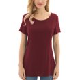 thumbnail image 3 of Bearsland Women's Plus Size Short Sleeve Maternity Nursing Shirt Breastfeeding Top Blouse 3-Pack, 3 of 8