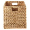 thumbnail image 4 of Exlonjet 12" x 12" Water Hyacinth Storage Baskets, Natural - Set of 2 Collapsible Cube Organizers, Woven Bins for Bathroom, Bedroom, Laundry, Pantry, Shelves, 4 of 7