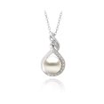 thumbnail image 2 of Sterling Silver Diamond Accent Freshwater Pearl Loop Twist Necklace & Earrings Set, 2 of 3