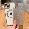 thumbnail image 4 of for iPhone 15 Plus Magnetic Gardient Glitter Case, Plating Bling Cute Case Compatible with MagSafe for Women Girls Full Camera Protector Back Cover for iPhone 15 Plus 6.7 Inch Gold, 4 of 14