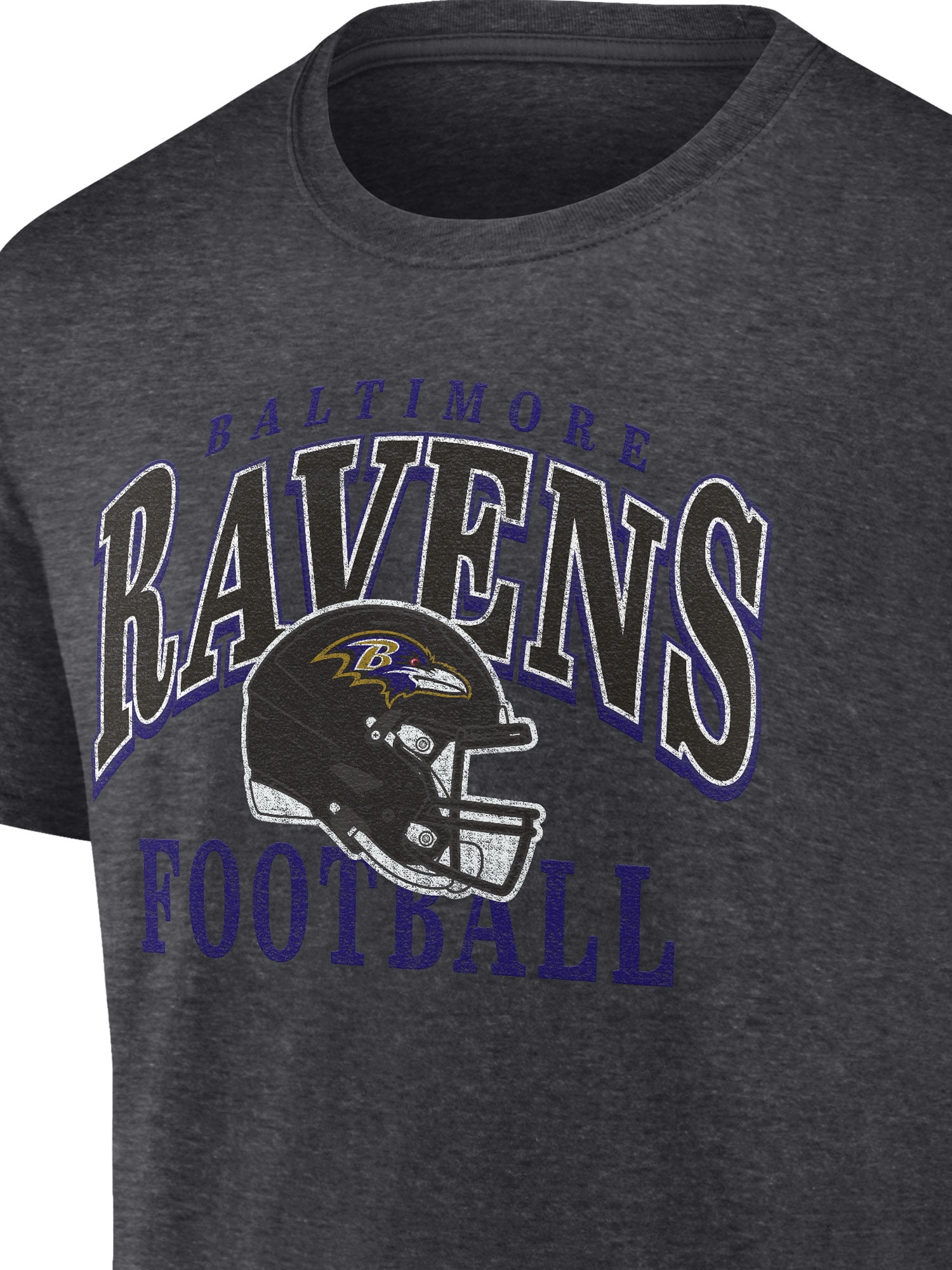 NFL Baltimore Ravens Men's Cotton Charcoal Heather Short Sleeve T-Shirt