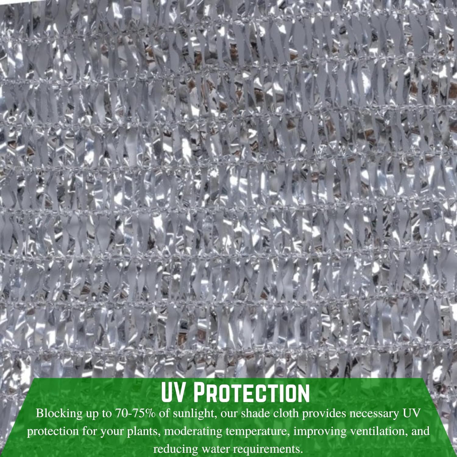 Farm Plastic Supply - Aluminet Silver Shade Cloth - 70% Reflective Aluminet Shade Cloth Garden Netting, 70% Aluminet Shade Cloth Fabric, Aluminet Shade Cloth, Shade Cloth (7' x 10')