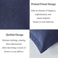 thumbnail image 3 of URBONUR Navy Blue Pillow Shams Set of 2 King Size Microfiber Farmhouse Quilted Pillow Covers, Soft and Cozy, Wrinkle, Fade, Stain Resistant Bed Pillow Shams 20''× 36'', 3 of 8