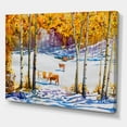 thumbnail image 3 of Designart ' Cattles In The Early Snow In The Tree Forest ' Farmhouse Canvas Wall Art Print, 3 of 4
