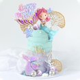 thumbnail image 4 of DRWATE - Decoraciones de pastel de sirena con concha de sirena 3D de estrellas de mar de cola de pez para ni&ntilde;os y ni&ntilde;as, suministros de fiesta de cumplea&ntilde;os para baby, 4 of 7