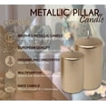 thumbnail image 6 of Hyoola 2.75 x 5 inch Metallic Copper Unscented European Made Pillar Candles, Paraffin Wax with Cotton Wicks, 6-Pack, 6 of 9