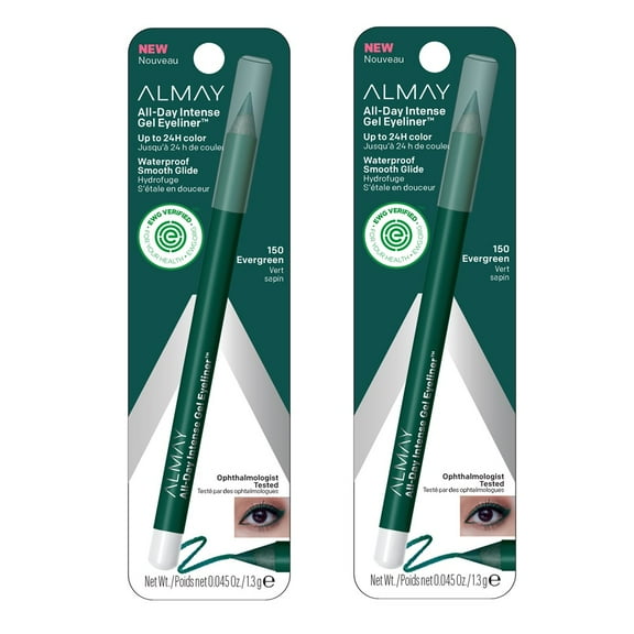 Almay All Day Intense Gel Eyeliner, Evergreen 150, 0.045 oz (2 pack) (Bundle)
