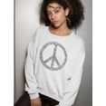 thumbnail image 2 of Floral Peace Sign Sweatshirt Women -SPIdeals Designs, Female Small, 2 of 4