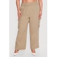 thumbnail image 3 of Women's Plus Size Gauze Knit Wide Leg Cargo Pants, 3 of 4