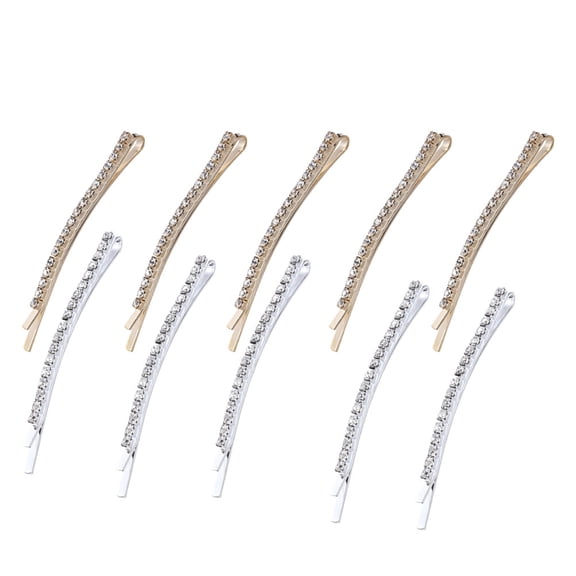 UPOUART Assorted Color Crystal Hair Clips for Women's Durable Rhinestone Bang Clips Party Hair Accessories 10pcs