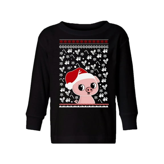 Awkward Styles Xmas Long Sleeve Shirt for Girls Boys Pig Christmas Pattern Shirt