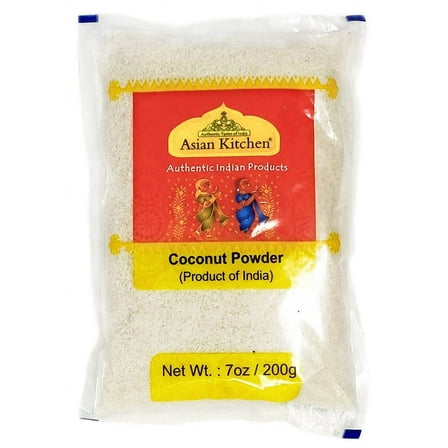 Asian Kitchen Coconut Fine Powder (Desiccated, Macaroon Cut) 7oz (200g) Raw (uncooked, unsweetened) ~ All Natural | Vegan | Gluten Friendly