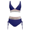 thumbnail image 7 of JoveMarine Women's High Waist Bikini Set V Neck Padded Swimsuit Two Piece Sexy Beach Bathing Suit with No Underwire Bathing Suit For Womens Swimsuits Navy M, 7 of 7