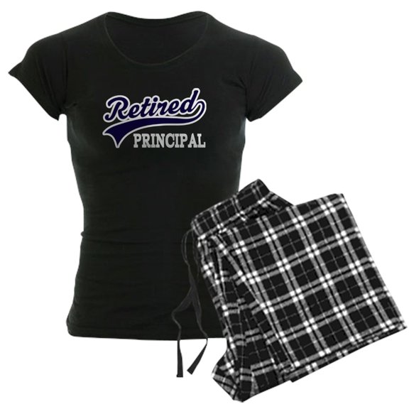 CafePress - Retired Principal Gift - Women's Short Sleeve Print T-Shirt and Pants Dark Cotton Pajama Set