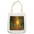 thumbnail image 1 of Forest Tote Bag, Reflection Deep in the Forest Birches Trees Nature Fall Fantasy Scenery, Cloth Linen Reusable Bag for Shopping Books Beach and More, 16.5" X 14", Cream, by Ambesonne, 1 of 2