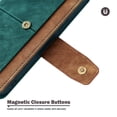 thumbnail image 5 of Leather For Apple iPhone 15 Pro RFID Blocking Dual Tone Flip Wallet Case, With Card Holder Buckle Magnetic Closure Shockproof Kickstand Protective Phone Cases Cove,Green,For iPhone 15 Pro, 5 of 7