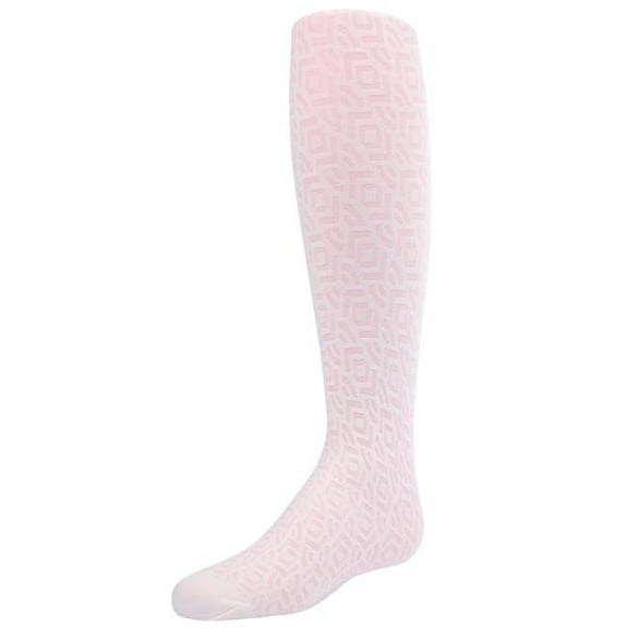 MeMoi Sheer Geo Art Deco-Inspired Tights - Girls - Female, 2-4, White