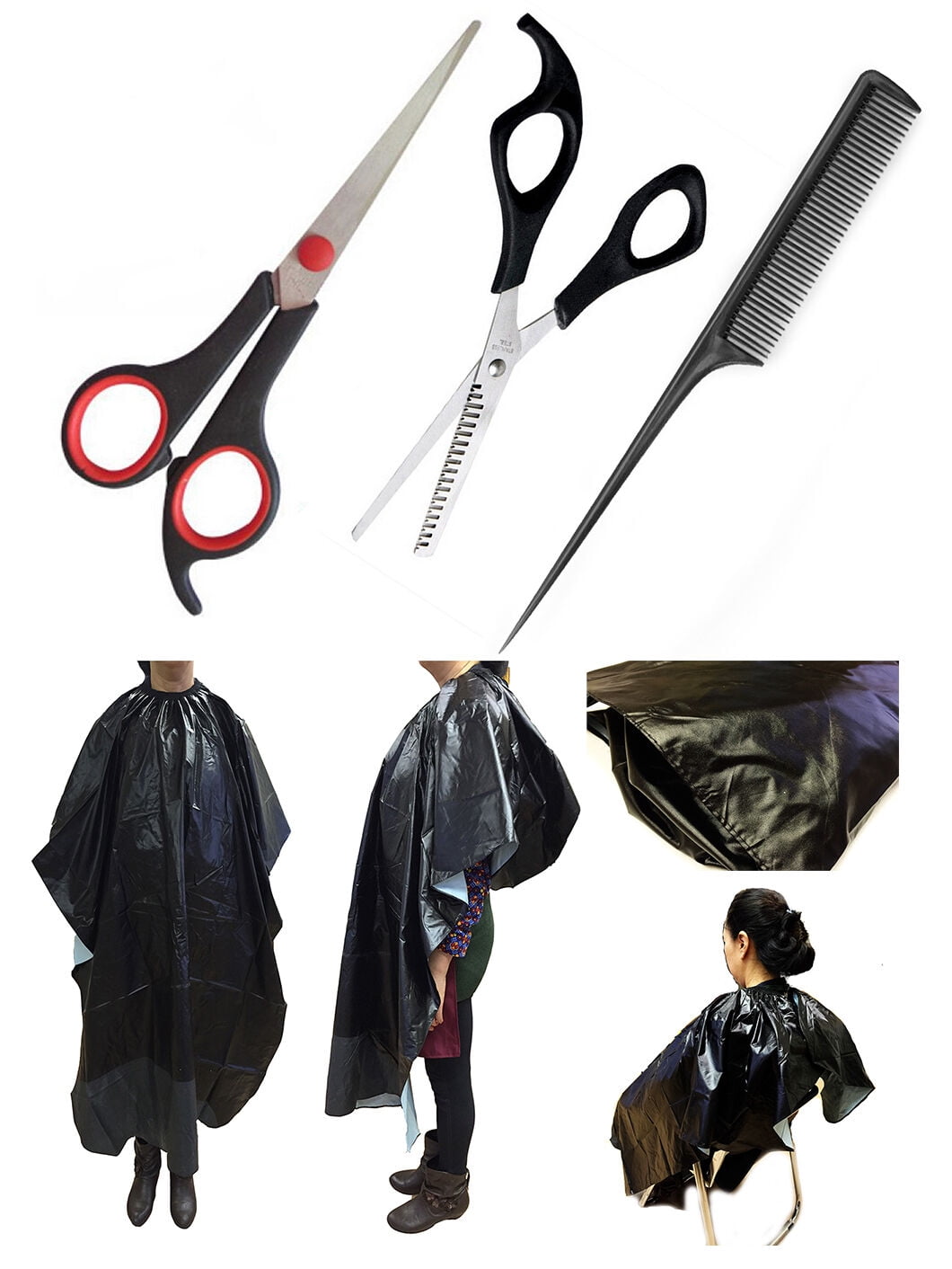 Magik Hair Cutting Scissors Shear Thinning Set + Salon Hairdressing Gown Cloth