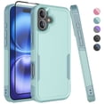 thumbnail image 1 of For iPhone 16 Plus Case with Tempered Glass Screen Protector, Tekcoo Heavy Duty Rugged Military Grade Protection Dual Layer Shockproof Phone Case Cover for Apple iPhone 16 Plus - Mint, 1 of 8