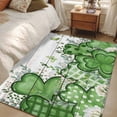 thumbnail image 4 of St. Patrick's Area Rugs 3'x5', Small Throw Rugs for Living Room Bedroom, Lucky Shamrock Green Eucalyptus Floral Farm Wooden Indoor Outdoor Rug Non-Slip Low Pile Carpet Runner Reversible Floor Mats, 4 of 8