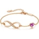 thumbnail image 1 of Pulsera con dije de símbolo de corazón infinito para mujer, plata de ley 925, ajustable, regalo de joyería para el día de San Valentín, regalo de cumpleaños para mamá, mujer, esposa, niña, ella Adepaton  WRMH-202-2, 1 of 6