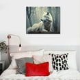thumbnail image 3 of Creowell  Wolf Canvas Wall Art - Wolf Lying On A Mountain Gazing At Far Away, High Definition Artwork Ready to Hang Suitable for Living Room Bedroom 20x16 Inch, 3 of 3