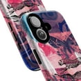 thumbnail image 2 of Abstract Butterfly and Leopard Pattern Phone Case, Artistic Pink and Blue Graphic Design Protective Cover for iPhone 16 15 14 13 12 11 Pro Max Mini, 2 of 6