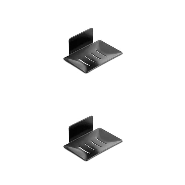 Injueey Soporte para inodoro, soporte de baño para jabón, sin taladro, estilo Simple, accesorios para el hogar, estante de almacenamiento de Negro 2piezas