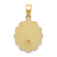 thumbnail image 4 of 14K Two-tone and White Rhodium Solid Spanish Baptism Mi Bautizo Oval Pendant K5084, 4 of 4