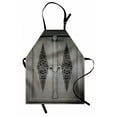 thumbnail image 1 of Antique Apron Antique Door with Vertical Ornamental Floral Pattern Travel Treasure Monochromic, Unisex Kitchen Bib Apron with Adjustable Neck for Cooking Baking Gardening, Grey Black, by Ambesonne, 1 of 3