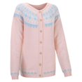 thumbnail image 3 of Fair Isle Knit Sweater Coat For Soft Loose Fit Long Cardigan Warm Knit Open Front Top Elegant Fall Winter Outerwear, 3 of 7