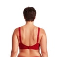 thumbnail image 4 of Curve Muse Women's Plus Size Unlined Underwire Lace Bra with Cushion Straps-2PK-Dark Red,Nude-44B, 4 of 6