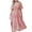 Pink, variant on JGTDBPO Summer Dresses For Women 2023 Fashion Round Neck Short Sleeve Smocked Back Boho Floral Long Maxi Dress Swing Beach Dress Ankle Length Sun Beach Dresses