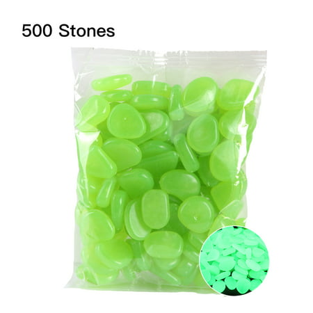 500pcs/Bag Luminous Pebbles Glow in the Dark Stones Home Fish Tank Outdoor Decor Garden