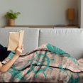 thumbnail image 3 of Nautical Soft Flannel Fleece Throw Blanket, Marine Themed Composition with Ship Wheel Anchor Shells and Starfish, Cozy Plush for Indoor and Outdoor Use, 60" x 80", Turquoise and Brown, by Ambesonne, 3 of 5