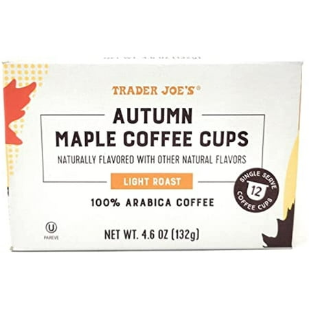 Trader Joes Autumn Maple Single Serve Coffee K Cups 12 Count,1 Box