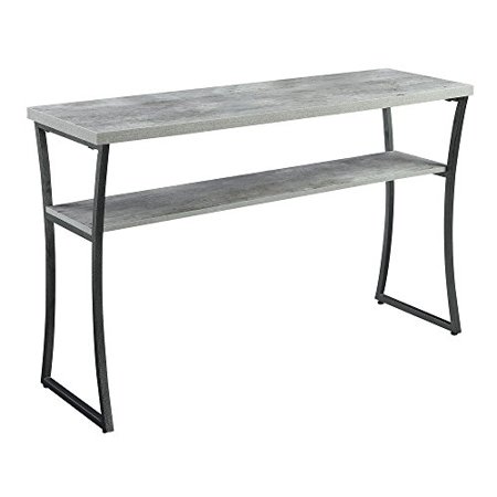 Metal Sofa Tables Contemporary Metal Console Sofa Table with Wooden Shelf and Sled Base - Includes Modhaus Living Pen (Gray) ()