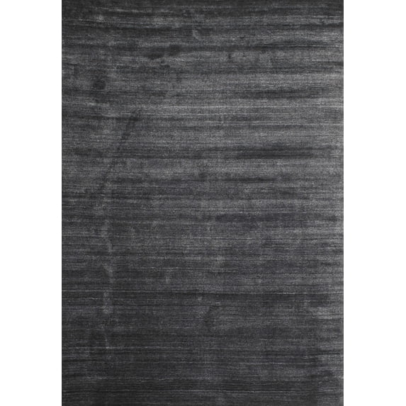 Ahgly Company Indoor Rectangle Contemporary Carbon Gray Abstract Area Rugs, 5' x 7'
