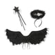 thumbnail image 3 of Accesorios de decoración de alas de ángel, disfraz de ángel para fiesta de cumpleaños, noche de Halloween Negro 3 piezas, 3 of 9