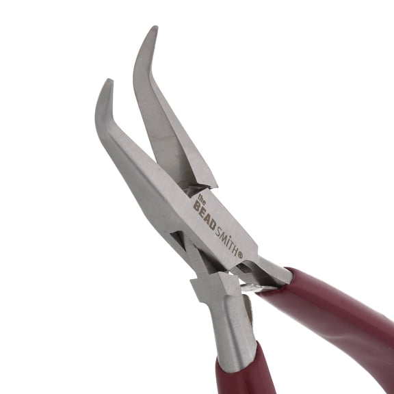 The Beadsmith Bent Chain Nose Pliers – 6” Jewelry-Making Tool w/ Steel Head, PVC Grip, & Springs