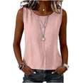thumbnail image 6 of Yertdoel Tank Tops for Women Summer Cotton Linen Solid Color Round Neck Sleeveless Wide Straps Loose Fit Top Daily Stylish Casual Comfy Soft Beach Blouses, 6 of 7