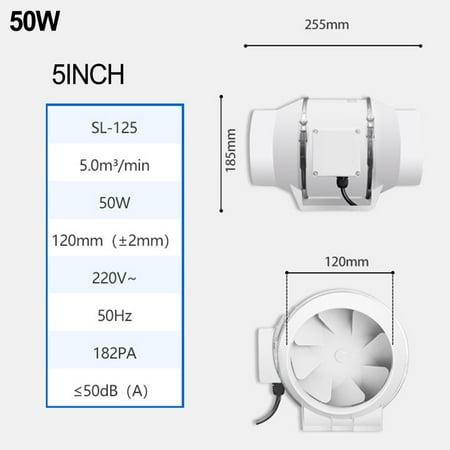 

4/5 inch Inline Duct Fan Ventilation Quiet Hvac Exhaust Blower