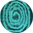 thumbnail image 1 of Ahgly Company Indoor Round Abstract Turquoise Blue Modern Area Rugs, 3' Round, 1 of 4